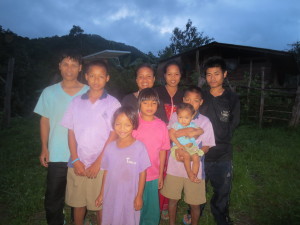 This picture was taken last Monday evening. DuPe is in the back, far left. His wife is in the center back, and his oldest daughter's husband is on the far right.