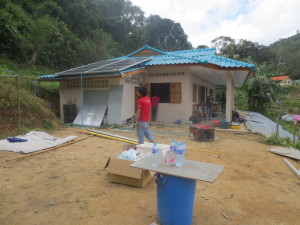 The solar panels fit beautifully on this section of the roof with no overlap!