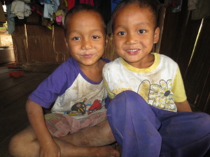 The adorable little twins came in later