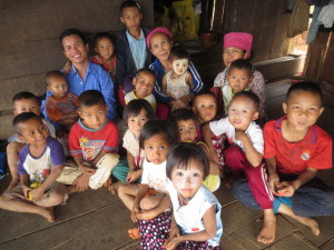The children immediately converge - they love us - we love them!