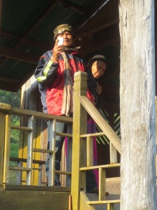 Taking a picture from the porch.